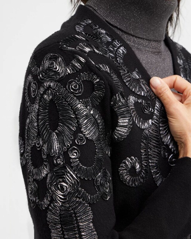 Foil Soutache Cardigan Sweater - image 4